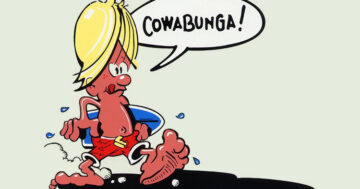 Cowabunga, ทีวีเด็ก, หัวเราะ, โต้คลื่น, เสียงตะโกน